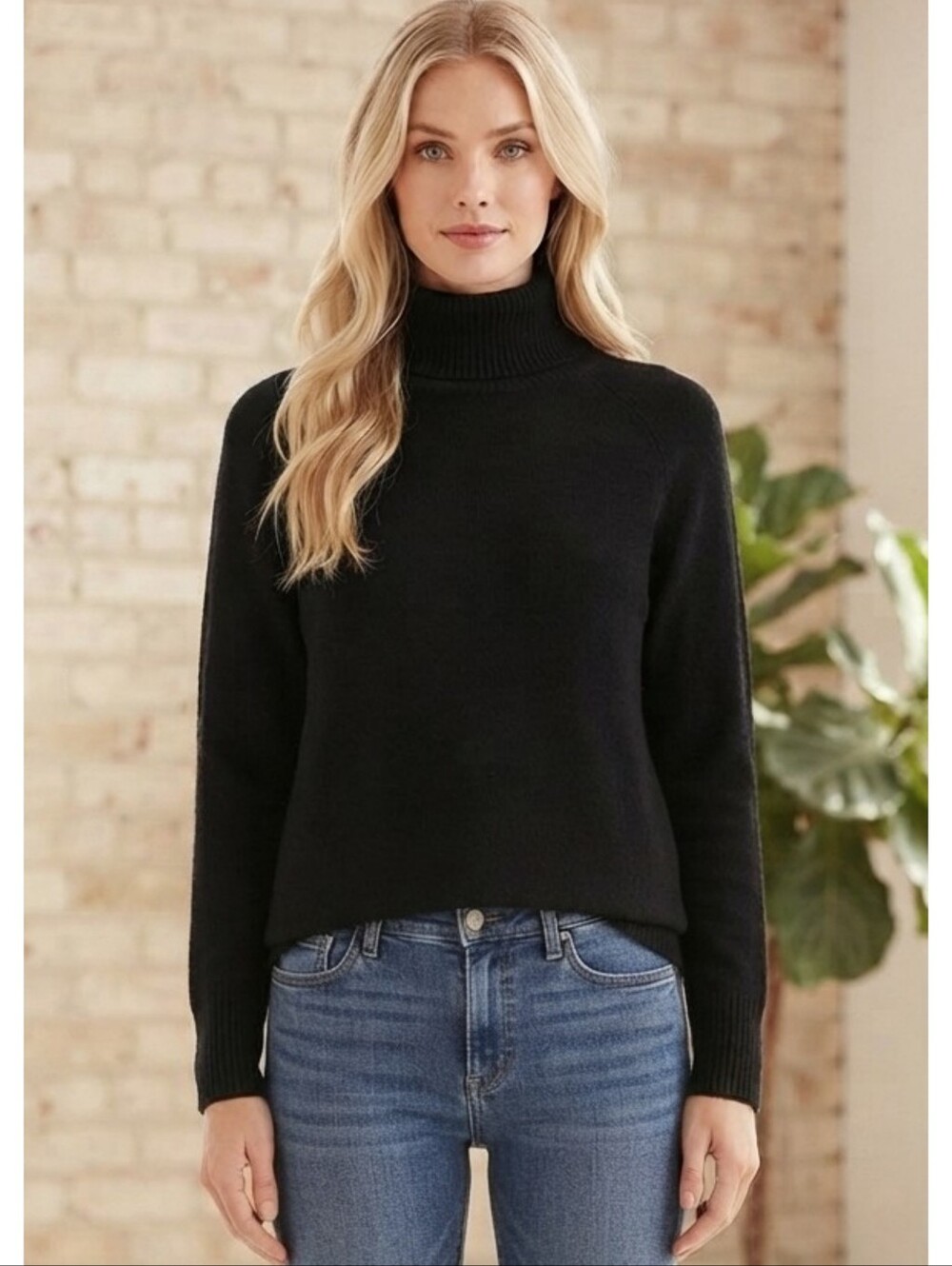 A New Day Turtleneck Tunic Sweater Black Size XS